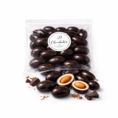 Artisan chocolate-covered almonds on display