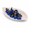 Ceramic dish with blue chocolates