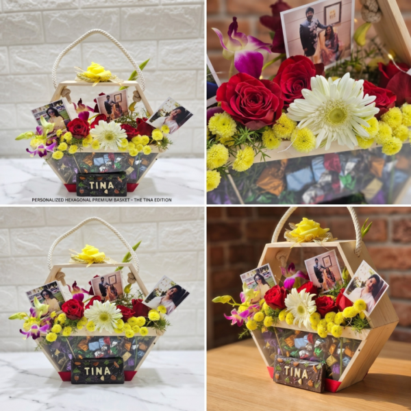 Hexagonal wooden Premium basket (2)
