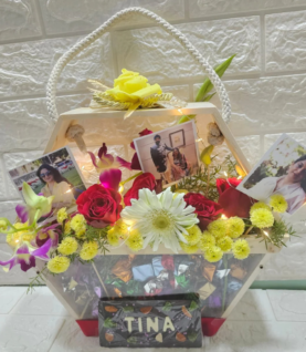 Hexagonal Wooden Premium Basket
