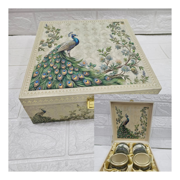 Luxury Peacock Design 4 Jars set Box (3) Luxury Peacock Design 4 Jars set Box (3)
