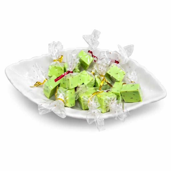 Mint fudge treats on ceramic plate Mint fudge treats on ceramic plate